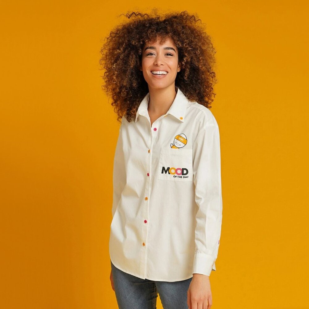 PSYCHODON by YSY | Mood Of The Day | 100% Cotton Button Front Shirt | NWT